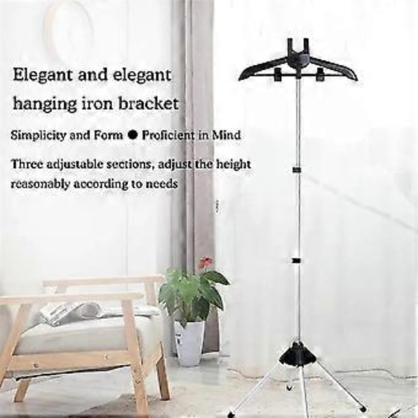 Display Stand Tøjstativ Bøjle Sammenklappeligt Tripod Steamer Stativ Tøj Stryge Hængende Stativ Tørrestativ Sort