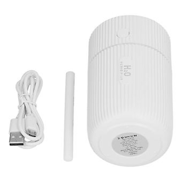 Mini Luftfuktare med Färgglatt Ljus Skrivbordsluftfuktare USB-driven för Bil Kontor Rum Sovrum Vit