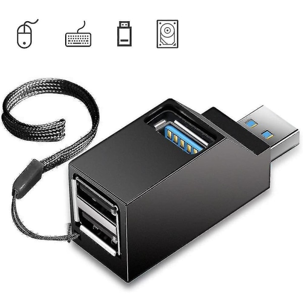 Usb 3.0 3-porttinen Hubi (2 Usb 2.0 + Usb 3.0), Datakeskitin Ja Pceille Ja Muille Usb 3.0 -yhteensopiville Laitteille