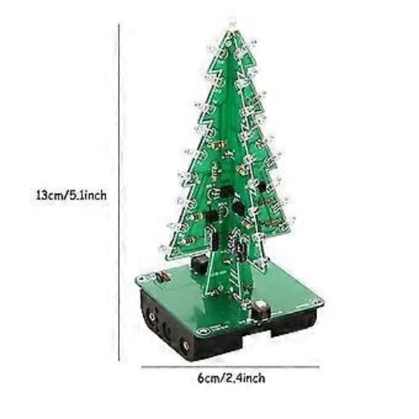 Tredimensjonal 3D Juletre LED DIY Kit Rød/Grønn/Gul LED Blink Krets Kit Elektronisk Moro Suite Tilbehør