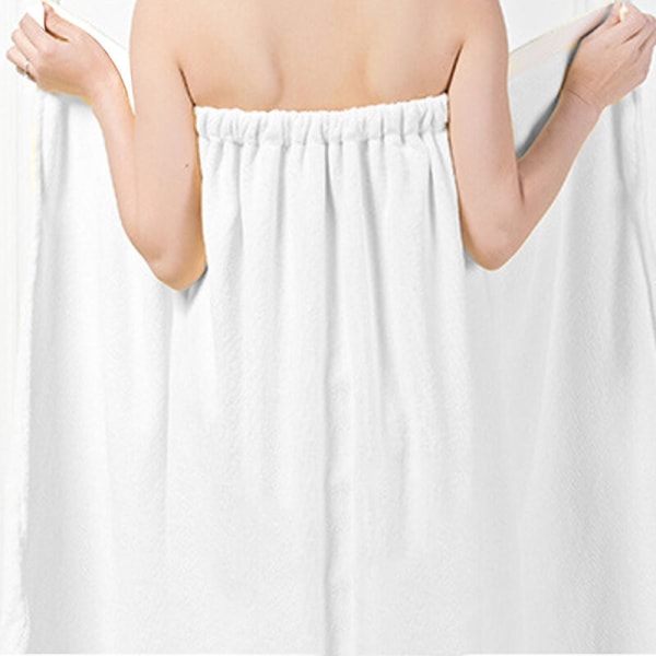 Kvinnors Ecofabric Terry Cloth Spa-paket: Kroppsinpackning & Hårhanddukar Vit