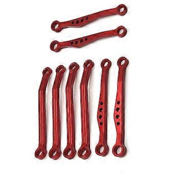 RC Bil Uppgradering Främre & Bakre Fast Stång Kit för 1/16 C64 RC Bil Uppgraderingsdelar Röd
