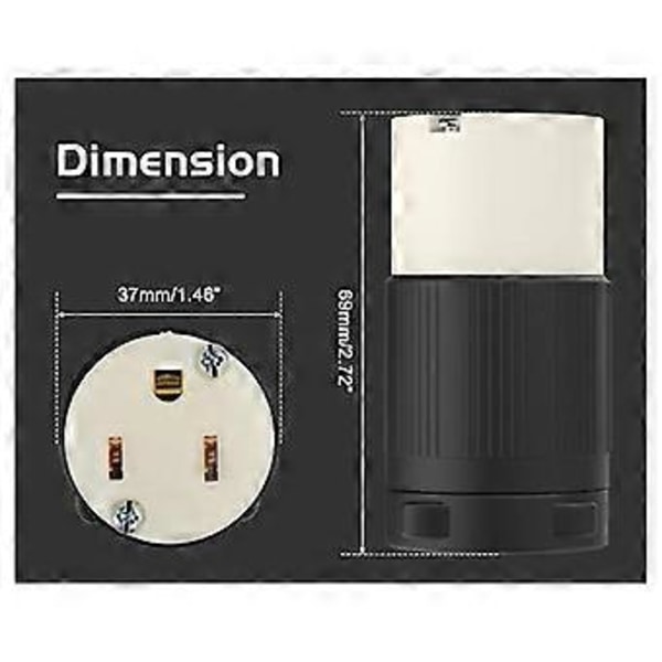2-pakning NEMA 5-15R Ledningskontakt Uttak Hunnplugg Erstatningsledning Uttak 15 Ampere 125 Volt 2 Pol 3 Ledninger