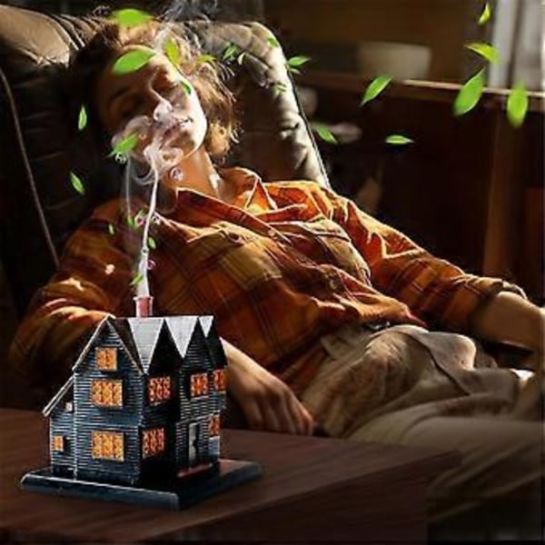 Salems Witch House Røgelsesbrænder Massachusetts Witch House til Halloween Juleferie Ornament Røgelsesbrænder 2 stk.