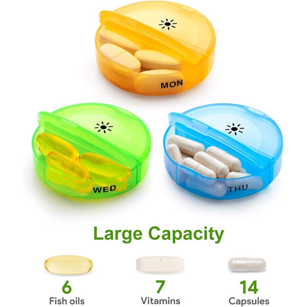 7 dagars pillerburk organiser Am Pm - Veckovis pillerburk med 14 fack