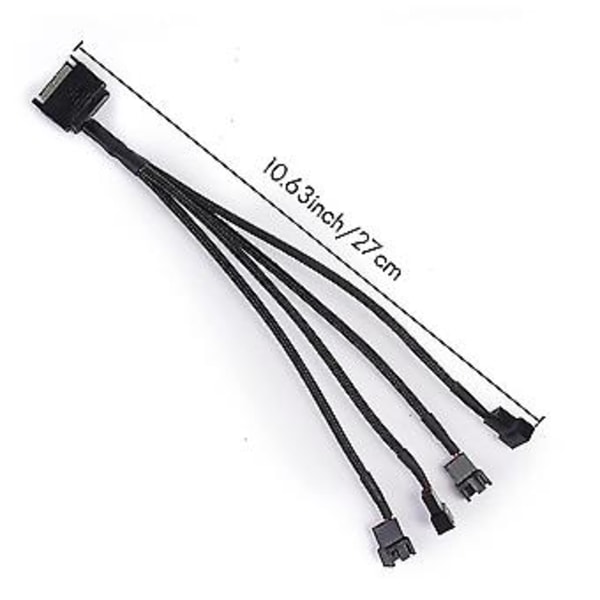 Ing Tuuletinadapterikaapeli, 15-nastainen Sata - 4 x 3-nastainen / 4-nastainen Pmw 12v PC-kotelotuuletinadapterikaapeli 15:een