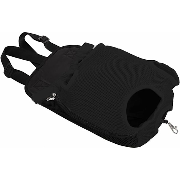 Jalat ulos -etulemmikki kantolaukku, kädet vapaana säädettävä reppu matkalaukku pienille ja keskisuurille pennuille, koirille, kissoille, kaneille, ulkokäyttöön, S, musta