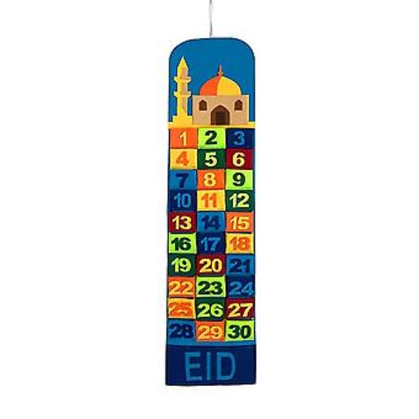 Seinäkalenterin säilytyspussi, Ramadan-riippukalenteri Countdown Countdown -kalenteri riippupussi Ramadan-riippukalenteri tulevaisuudenkestävä muotoilu