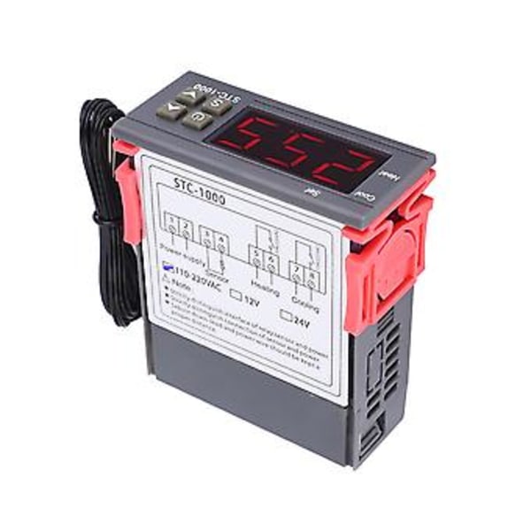 STC-1000 Digital Temperaturkontroller Dobbel Reléutgang Termostat med NTC (110V - 220VAC)