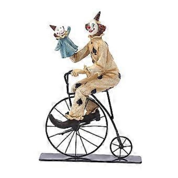 Kreativa Clown Cirkus Statyer, Clown Ornament Heminredning Resin Skulptur, Handgjorda Hantverk Samlarobjekt Konstfigurer-A
