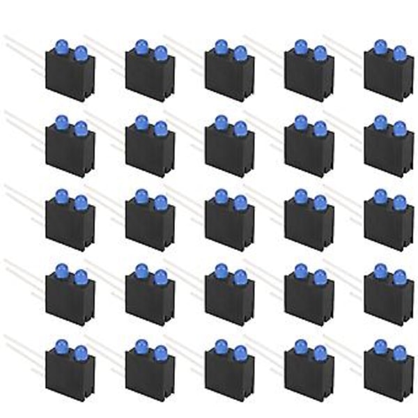 100 kpl 3 mm valopidike, kaksoisreikäinen LED-diodilamppu jalustalla, teollisuuden merkkivalotarvikkeet, sininen valo