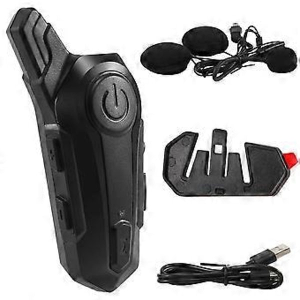 Motorcykel Bluetooth Hjälm Intercom Universell Parkoppling Vattentät Interfon Headset med CNC Brusreduceringsfunktion B