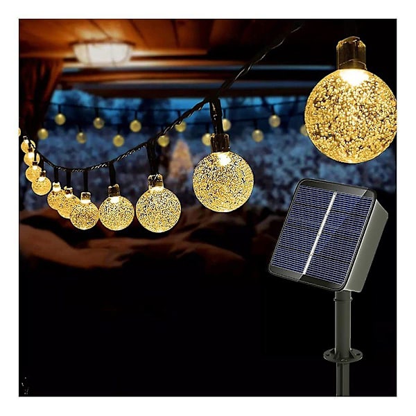 Led Fe-lys Balkon Udendørs Solkrystalkugler Varm Hvid 60 Led 11m 8 Tilstande Sol Fe-lys Udendørs/indendørs Belysning