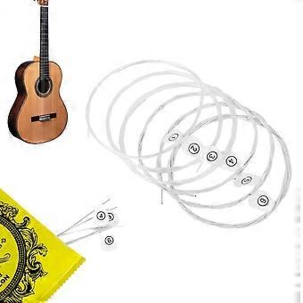 6 stk. .028-.043 Nylonguitarstrenge til Akustiske Folkguitar Tilbehør