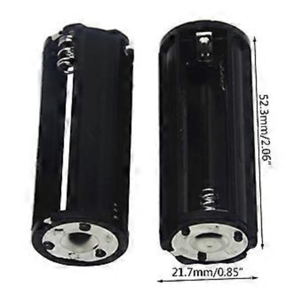 Lommelygte Lampe Adapter til Case Konverter 2 stk. Batteriholder Sort Cylindrisk AAA Plastik Batteriholder Adapter til