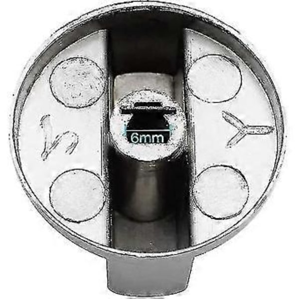 6 st Universal Metall Kontrollknapp Gasspis 6mm Universal Kontrollknapp Spisknopp För Gasspis Spis