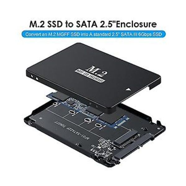 M.2 Ngff - Sata -sovitin Sata-pohjainen B-avain Ngff Ssd - 2,5 tuuman Sata Iii 6gbps Ssd -kotelosovittimeen