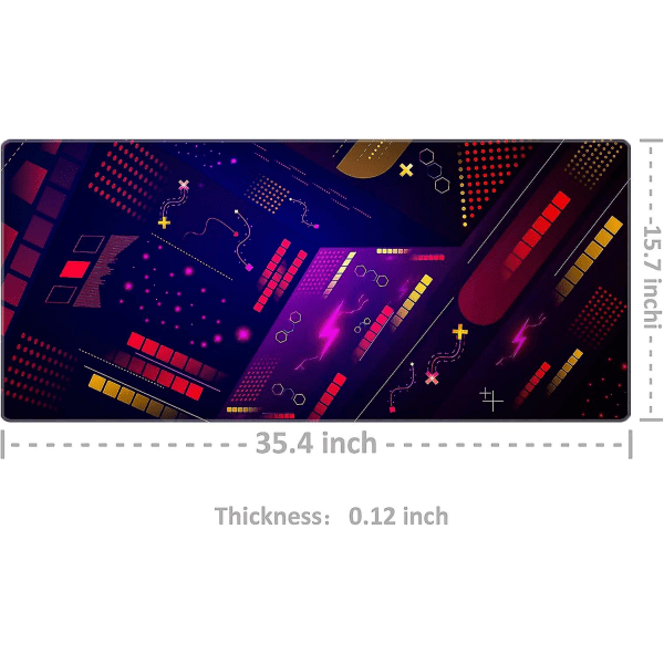 Extended Mouse Pad Large Gaming Mouse Pad- 35.4x15.7x0.12 Inch Computer Keyboard Mouse Mat Non-slip Mousepad Rubber Base And Stitched Edges