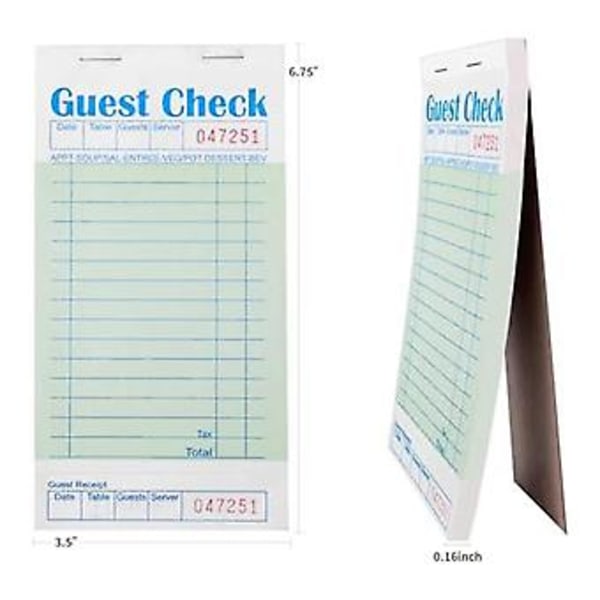 5-pack Gästcheckshäften för Servitörer, Gästcheckar, Servitörsblock för Servitriser och Servitörer, Restaurang Matbeställningsbok