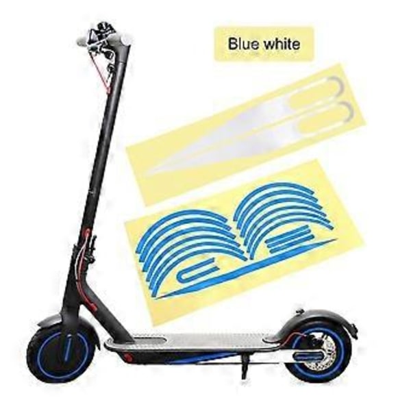 Varningsdekaler för 1s Elscooter Reflexdekal Skydd Hjuldekaler Delar Blå