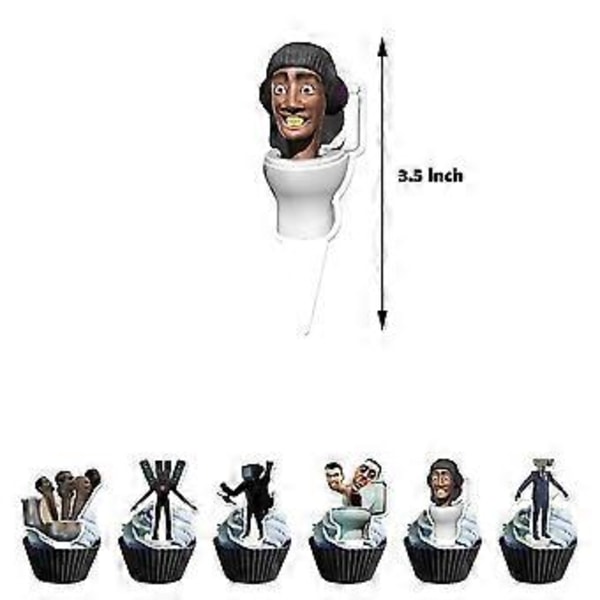 Skibidi Toalett Spill Tema Bursdagsfest Utstyr Banner Ballonger Kit Kake Cupcake Toppers Sett Dekorasjon Gave