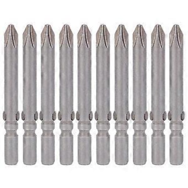 10 stk. 6 mm elektriske skrutrekkerbits S2 legert stål kryss magnetiske skrutrekkerbits sett 802