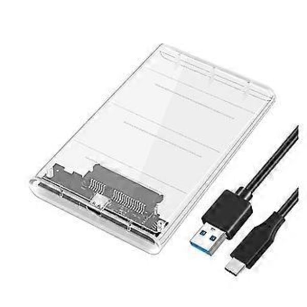 USB3.0/Type-C 2,5 tuuman kiintolevykotelo SSD SATA3 - USB 3.0 Läpinäkyvä HDD-kotelo USB C HDD-kotelo 5 Gbps