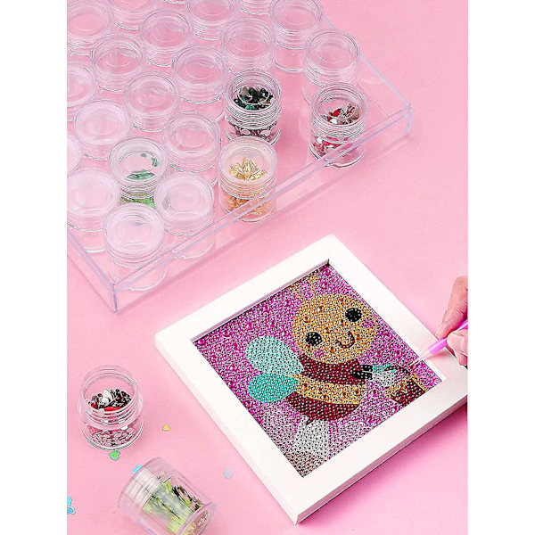 Transparent nagelborr pärla förvaringslåda - 30 rutnät diamantbroderi arrangör