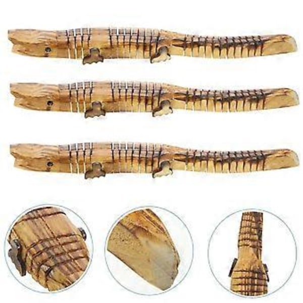 Naturlig Ubehandlet Træ Krokodille Fleksibelt Trædyr Alligator Dyremodel Håndværk Legetøj til Fødselsdagsfestartikler