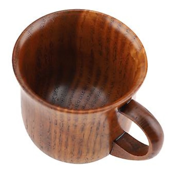 Bærbar Naturtræ Kop med Håndtag Træ Tekop Kaffe Øl Juice Drikkekrus (#2)