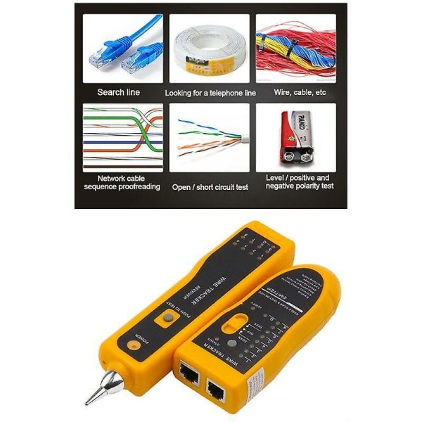 Kabeltestare cat5 cat6 rj11 rj45 utp stp detektor linjelokaliserare spårare telefon diagnos