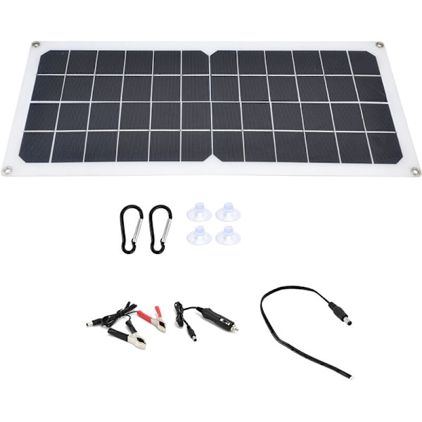 Solcelleladersett, 10W Fotovoltaisk Solcellepanel Ladesett, for Plantasje, Turisme og Solgatelys, Monokrystallinsk Solcellepanelsett