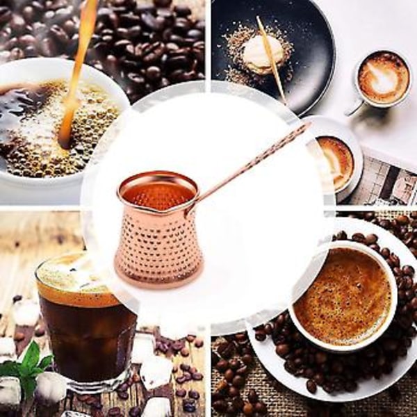 Turkisk kaffekanna i koppar, Turkisk kaffebryggare för Turk Cezve Cafeteria Metall Hand