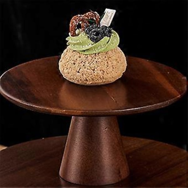 Elegant Træ Kageopsats - Høj Fod Dessert Display Tallerken til Kager Cupcakes og Bagværk Perfekt til Bryllupper