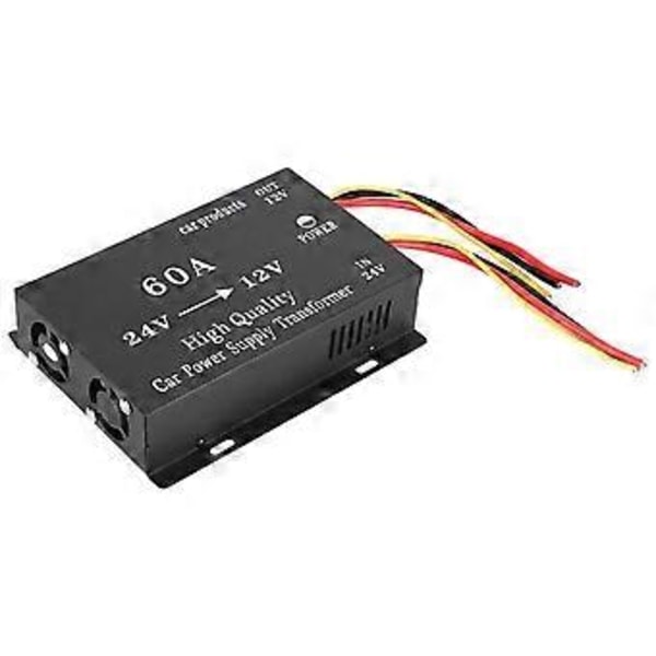 Bil Lastbil Lyd Strøm Adapter Reducer 24V til 12V 60A Spændingsreduktionskonverter
