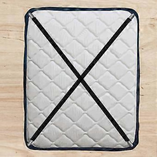 2 STK 90-180 cm lagenstrammere med clips, justerbare madrasholdere (sort)