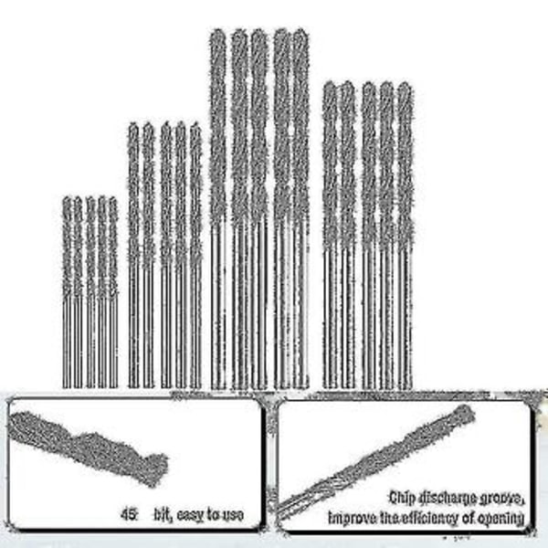 Diamantbor Sett 20 Deler 4 Størrelser 1mm 1.5mm 2mm 2.5mm Twist Tip Smykker Strand Sjøglass Skjell