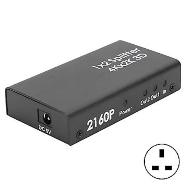 HDMI Splitter En i Två Hög Definition 1 In 2 Ut Distributör 1x2 4K Konverterare 100‑240VUK