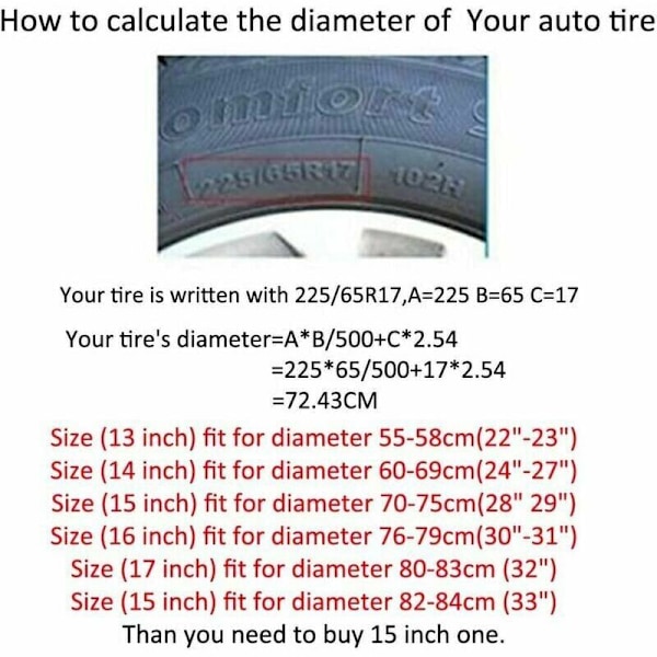 13 tommer reservehjul dækbetræk hjulbetræk til alle diameter (55cm-58cm/22-23) bil PVC vandtæt støvtæt beskyttelse,