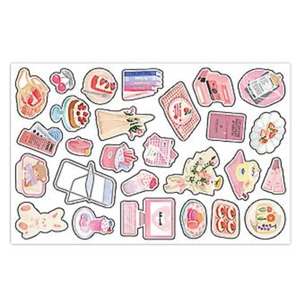 Scrapbooking Klistremerker Lyse Farger Sterkt Lim Dekorative Klistremerker for Scrapbook DIY Håndverk Album Rosa