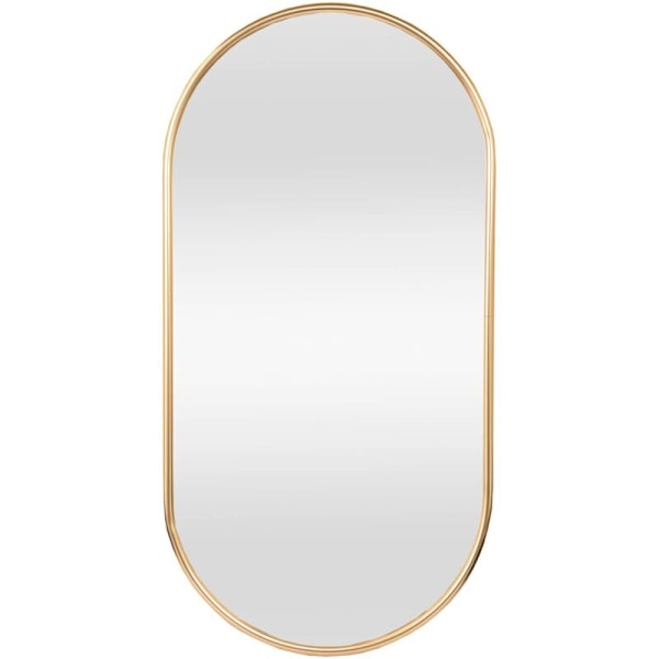 Wall Mirror, Oval Frame for Bedroom Bathroom Entrance Living Room 40 x 60 cm (Gold)