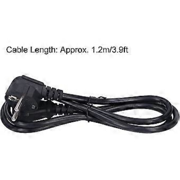Strömkabel, EU Standard 250V 10A, 1.2m, Nätkabel Vinklad Kontakt för Skrivare, Mikrovågsugn, Ugn, Etc. Hy