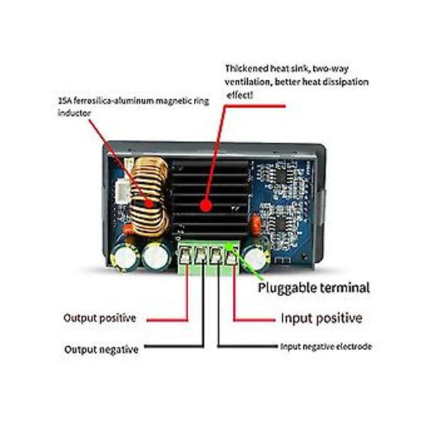 250W CNC Antihypertensiv Boost Converter 6-55V Justerbar Ingång Konstant Spänning S