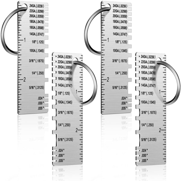 4 kpl Kaksipuolinen lankalevyn paksuusmittarin langan mittaustyökalu Kannettava metallimittarin paksuuden mittaustyökalu