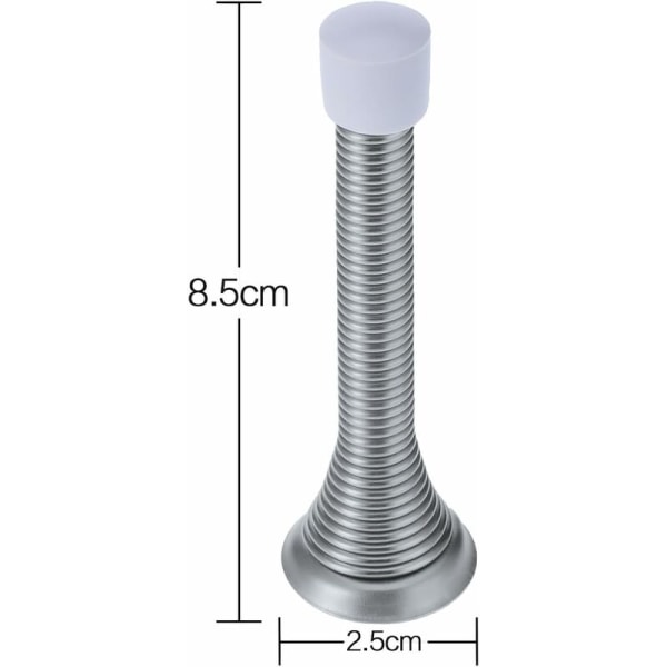 Dörrstopp 12 st 85 mm Dörrstopp Fjäder Metall Dörrstopp med skruvar och bottenplatta (Svart) -DENUOTOP