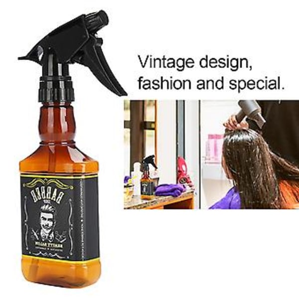 300ML Täytettävä Kampaamovesipullo Parturi Vintage Suihkepullo Hiustyökalu Ruskea