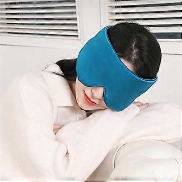Unisex Yöunimaski, Pimennyssilmämaski, Silkkinen Unimaski Tarrroilla (Musta)