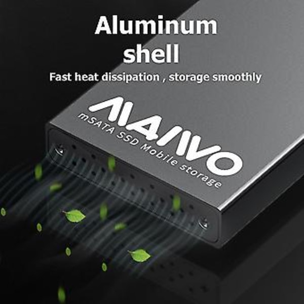 Usb 3.0 Til Msata Ssd Ekstern Kabinet Legering Bærbar Mobil S Drevboks 2t Hukommelse