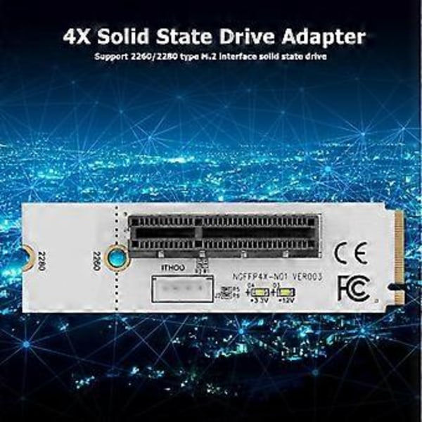 NGFF M2 Key-m Adaptere med LED-indikator Solid State Drive Adapterkort