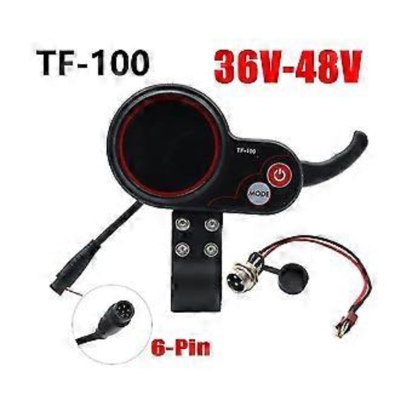 Tf-100 Display Dashboard+t-typ Kabel Scooter 6pin Skateboard Hastighetsmätare För Elektrisk Scooter Del